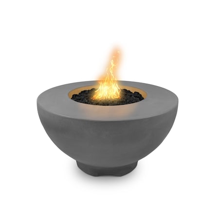 The Outdoor Plus 37 Round Sienna Fire Pit, GFRC Concrete, Natural Gray, Plug & Play Electronic Ignition, Liquid Propane OPT-RF37EKIT-NGY-LP